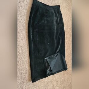 Real Leather Pencil Skirt/Cache/front Zip/size 10